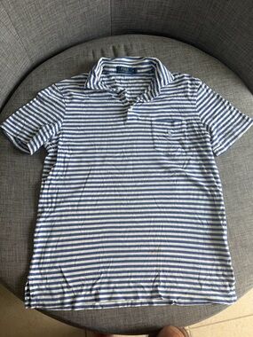 Polo by Ralph Lauren Blue & White Striped Short-Sleeve Polo
